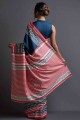 Silk Teal Saree in Printed