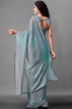 Georgette Saree in Grey with Embroidered