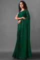 Georgette Saree in Green with Embroidered