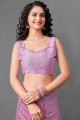 Embroidered Georgette Magenta Saree Blouse