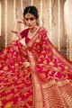 Fashionable Weaving Silk Saree in Red with Blouse