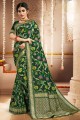 Fashionable Green Silk Saree with Weaving