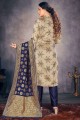 Beige Banarasi raw Silk Straight Suit in Banarasi raw Silk