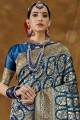 Banarasi raw Silk Banarasi Saree with Weaving in Blue