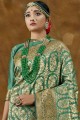 Enticing Weaving Banarasi raw Silk Banarasi Saree in Green
