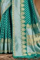 Green Weaving Banarasi Saree in Banarasi raw Silk