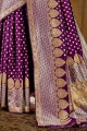 Purple Weaving Banarasi Saree in Banarasi raw Silk