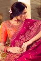 Latest Ethnic Silk Saree with Embroidered in Pink