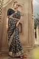 Weaving Banarasi raw Silk Black Banarasi Saree Blouse