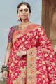Fascinating Red Banarasi Saree in Weaving Banarasi raw Silk