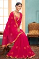 Georgette Saree in Pink with Embroidered