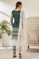 Net Palazzo Suit in Green with Net