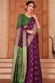 Silk Zari Purple Saree with Blouse