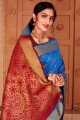 Fashionable Silk Saree in sky Blue with Zari