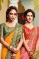 Lace Silk Saree in Mustard  with Blouse