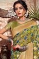 Banarasi raw Silk Weaving Olive Green Banarasi Saree with Blouse