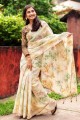 Cream Silk Saree with Weaving