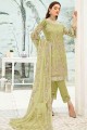 Green Georgette Palazzo Suit with Georgette