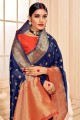 Royal Blue Banarasi Saree with Weaving Banarasi raw Silk