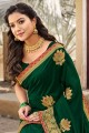 Adorable Silk Saree in Green with Embroidered