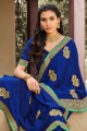 Classy Blue Silk Saree with Embroidered