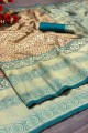 Weaving Silk Saree in Teal 