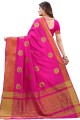 Silk Saree in Pink with Embroidered