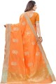 Stylish Embroidered Silk Saree in mustard with Blouse