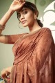 Brown Saree with Thread Silk