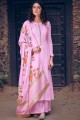Cotton Palazzo Suit in Pink Cotton
