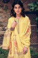Dazzling Cotton Yellow Palazzo Suit in Cotton