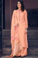 Peach Cotton Palazzo Pant Palazzo Suit with Cotton