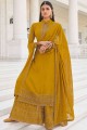 Golden Georgette Palazzo Suit with dupatta