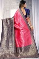 Pink Banarasi Saree in Weaving Banarasi raw Silk