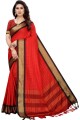 Red Saree in Weaving Silk