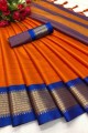 Weaving Silk Saree in Orange