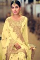 Jacquard Palazzo Suit with Jacquard in Yellow