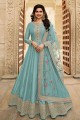 Sky Blue Anarkali Suit in Silk