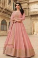 Light Pink Silk Anarkali Suit with dupatta