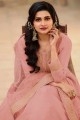 Light Pink Silk Anarkali Suit with dupatta