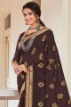 Brown Printed Saree in Printed Chanderi