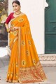 Gorgeous Mustard Saree in Silk with Embroidered