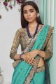 Alluring Silk Saree in Blue with Embroidered