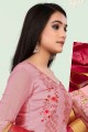 Chanderi Salwar Kameez in Light Pink Chanderi