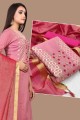 Salwar Kameez in Light Pink Cotton