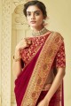 Weaving South Indian Saree in Maroon Silk