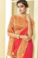 Alluring Pink South Indian Saree in Weaving Silk
