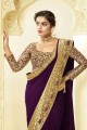 Silk South Indian Saree with Weaving in Purple