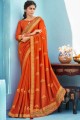 Silk Thread Rust  South Indian Saree with Blouse