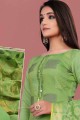 Banarasi raw Silk Salwar Kameez in Green Banarasi raw Silk